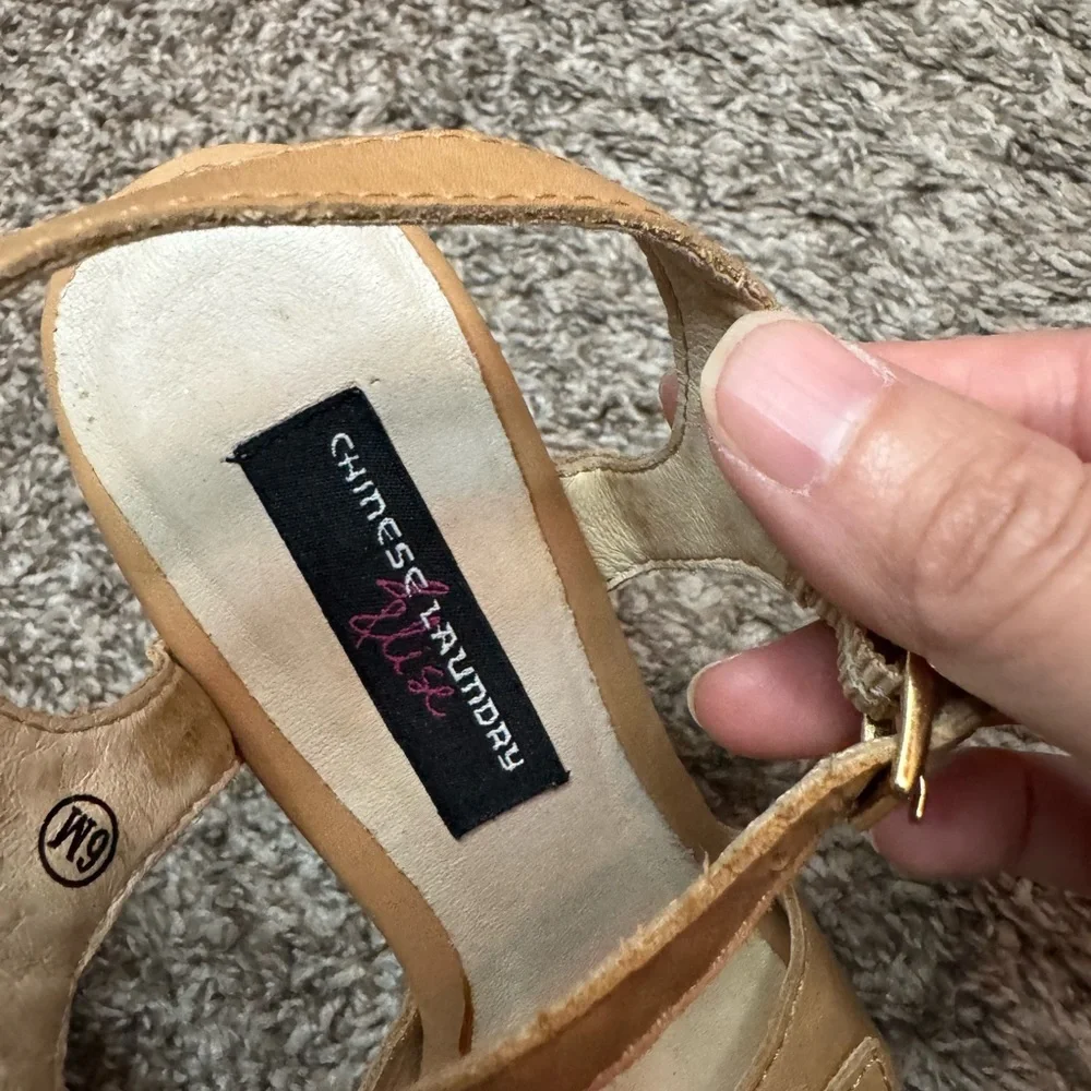 Chinese Laundry Tan Platform Heels Size 6
